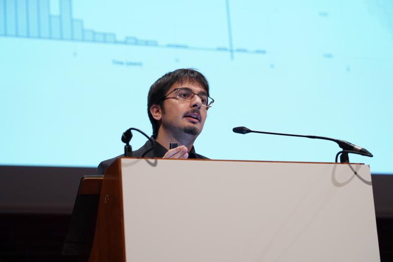 Alejandro Caravaca Puchades at the lectern during the plenary session at the ENCALS Meeting 2025